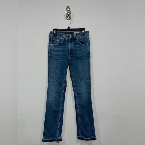 Rag & Bone Hana High-Rise Ankle Straight Jeans in Croyden Size 24 - Picture 2 of 4